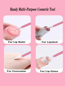 200支/100支一次性睫毛刷睫毛延长睫毛膏刷子螺旋刷工具套装口红唇彩刷化妆工具 - 彩色 - 查看 7