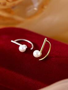 1 chiếc khuyên rốn ngọc trai tối giản bằng bạc Sterling S925, thích hợp để đeo hàng ngày, đi nghỉ mát hoặc làm quà tặng. - đơn - Xem 4