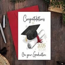 1pc Congratulations Graduation Card With Cap & Scroll 2026 On Your Gradution - One Size Fits All - View 2