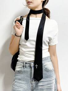 1pc Elegant Necktie, Academic Style JK Shirt Accessory, Graduation Gown Tie, Graduation Season High-End Gift - Multicolor - View 12