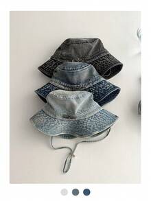 Denim Bucket Hat With Adjustable Drawstring - Vintage Style Cap, Oversized Brim Cowboy Hat For Women, Rolled Edge Fisherman Hat For Casual Outdoor Sun Protection, Unisex Spring Summer Hiking Cap - Multicolor - View 6