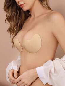 4pcs Mango Shaped Silicone Adhesive Bra: Stick-On Push-Up Bra, Strapless Bra, Reusable, Front Closure, Comfortable Fit, Suitable For A-D Cup, Perfect For Summer Dresses, Backless Gowns, Women's Summer Outfits, Essential For Vacation - Multicolor - View 8