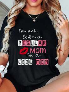 playeras de mujer, No soy una mamá cualquiera, soy una mamá genial. Camiseta divertida para el Día de la Madre. - Negro - Ver 6