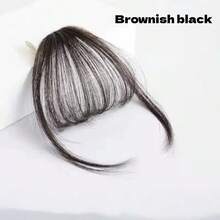 1pc Air Bangs Clip-On Hair Extension - Black - View 11