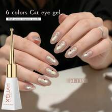 XEIJAYI 10毫升玻璃珠猫眼指甲油，全息猫眼磁性凝胶，反光猫眼指甲凝胶，适用于UV/LED灯，女士美甲工具 - 彩色 - 查看 9