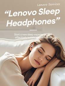 Lenovo 联想 LE206 迷你隐形蓝牙耳机，佩戴舒适，物理降噪，麦克风 ENC 通话降噪，环绕立体声，高品质音频，超长续航，低延迟，硅胶耳塞，适用于运动、游戏、音乐、睡眠等场景，无线耳机，兼容智能手机和电脑。 - 查看 6