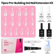 Beetles Tipex Lite Pre-Built Apex Nail Tips Kit, Stiletto Medium, With Tipex Nail Glue,  All-In-One Gel Nail Kit - Square Long (Tipex Nail Kit With Primer) - View 6