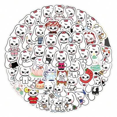 105pcs Cherry Animal Graffiti Stickers, Decorative Cartoon Stickers For Skateboard