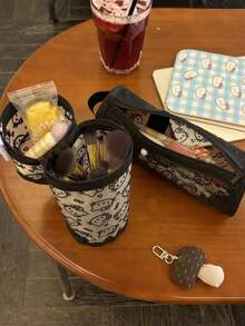 SANRIO KT Mesh Portable Bucket Pen Bag Cosmetic Bag Brush Bag Handheld Freestanding Dirt-Resistant Multi-Purpose Large Capacity Mesh Bag - KT Mesh Bucket Pencil Case - View 4