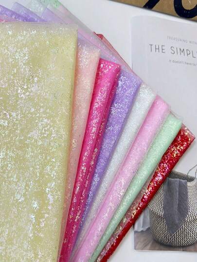 1pc Iridescent Sequin Fabric, Foil Laminated Organza Fabric, Mermaid High Shine Tulle Fabric For DIY