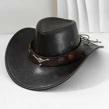 1 pieza Sombrero de vaquero occidental de moda, adecuado para hombres y mujeres, apropiado para actividades al aire libre, que combina el estilo vaquero y el encanto del jazz, una opción ideal elegante y práctica - Multicolor - Ver 10