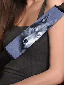 Big Bad Wolf Print Seat Belt Shoulder Pad Cover - A - View 3