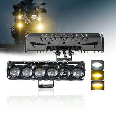 شريط إضاءة ثنائي اللون LED بطول 7 بوصة، أصفر/أبيض، أضواء بودي عمل LED للدراجات النارية والشاحنات والمركبات الترفيهية والسيارات الرياضية متعددة الاستخدامات