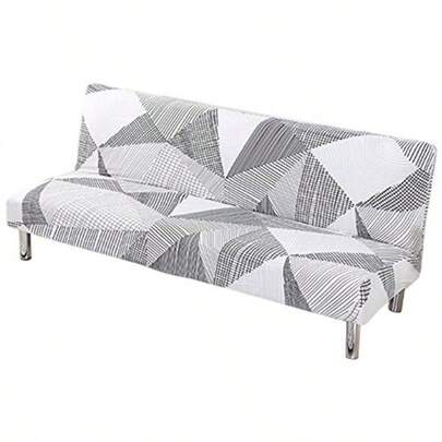 Funda de futón Estampada elástica para sofá Cama Funda de sofá Cama sin Brazos Protector de Muebles sin Brazos con Parte Inferior elástica para Muebles de Sala de Estar y Dormitorio Raya