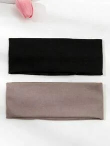 2条街头运动休闲针织弹力发带 - 彩色 - 查看 1