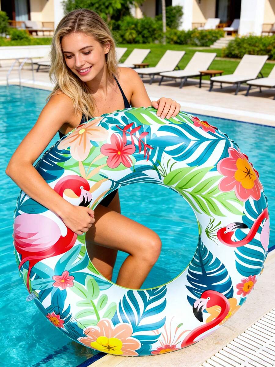 Flotador inflable para piscina, anillo inflable para nadar, anillo inflable de PVC para nadar, flotador inflable para brazos unisex, modelo talla grande nuevo 2026, diseño de patrón único, adecuado para deportes acuáticos de verano y fiestas en la piscina, fiestas en la playa, piscinas, playas, ocio de vacaciones de verano en la piscina, esencial de primavera, esencial de verano, esencial de primavera/verano, decoración de primavera, decoración de verano - Múltiples estilos - Ver 1