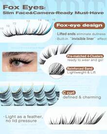 Wispy Manga Fox Eye Cluster Lashes - Natural & Spiky Individual Lash Extensions For Daily Wear - Foxy Manga Lash Clusters - View 3
