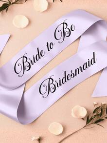 1pc Customized Satin Ribbon, Personalized Text Decor, Suitable For Parties, Celebrations, Bachelorette Parties, Birthdays, Multiple Colors And Styles Available, Birthday Gift, Party Decor, Home Decor, Holiday Photo Props, Bachelorette Party Decoration - Multicolor - View 9