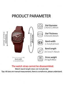 2 Pieces Per Set. This Stylish, Simple And Elegant Silicone Wristband With Square-Shaped Pointer Display Of Numbers And A Small Quartz Watch, Paired With A Heart-Shaped Bracelet, Forms A Complete Set. It Is Suitable For Wearing At Parties, Gatherings, Schools To Check The Time, And Is Also Very Suitable As The Best Gift For Mothers/Friends On Mother's Day, Back-To-School Season, And Easter. - Multicolor - View 7