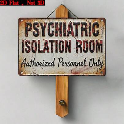 Vintage Rustic Wood Sign - 1 Psychiatric Ward Isolation Room, Suitable For Home Decor Or Hospital Theme Decoration, Multipurpose Wall Art Made Of Artificial Wood