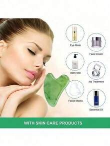 1pc Polyresin Gua Sha Board, Facial, Eye, Body Massage Tool For Relaxation And Skin Care - Multicolor - View 3