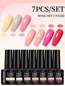 VOKY 7pcs Colorful Gel Nail Polish Set - Vibrant Colors, All Season Use, Perfect Choice For Hand And Foot Nail Care, Gel Nail Polish - Multicolor - View 11