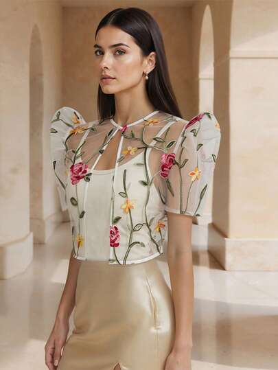 1 chiếc áo kiểu Filipiniana hiện đại tay cánh bướm, áo cardigan tay ngắn cài cúc cho nữ, thích hợp cho các lễ hội, đám cưới, kỳ nghỉ, mùa hè, màu trắng.