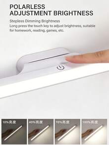 Lumière de placard LED 30cm/11.81 pouces, activée par le toucher, luminosité réglable avec 3 réglages de couleur, barre lumineuse rechargeable USB, éclairage de lit LED, bande pour miroir, cuisine, placard, table de nuit, bureau - lumière tricolore - Voir 6