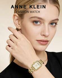 Women's Gold-tone Quartz Bracelet Watch Square Analog Watch for Women with Light Champagne Dial Elegant Chic Style Watch with Adjustable Bracelet Ladies' Waterproof Watch - 金色 - 查看 6