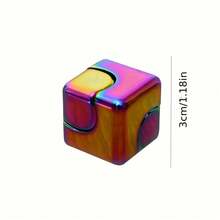 1pc High-Quality Metal Compact Anti-Stress Cube, Quiet Mechanism And Interesting 3-In-1 Design, With Complete Shell, Desktop Decor, For Developing Fine Motor Skills, Attention And Relaxation, Leisure And Focused Relaxation Cube - Multicolor - View 11