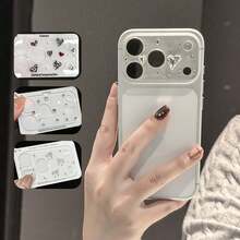 适用于 17 Pro Max 的奢华 3D 心形钻石镜头膜，9H 钢化玻璃防刮花，全覆盖摄像头保护 - 彩色 - 查看 1