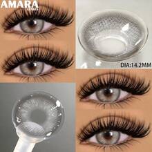 AMARA 1 Pair Of Brown For Eye Makeup, Natural-Looking , Gray Fashion Lenses - VENICE-bROWN - View 3