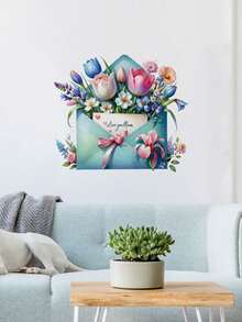1 miếng dán tường, decal tự dính chống thấm nước có thể tháo rời dành cho Ngày của Mẹ, họa tiết phong bì ấm áp và lãng mạn, nơ, hoa hồng, hoa mẫu đơn, hoa tulip, hoa cẩm tú cầu, thích hợp để trang trí tiệc Ngày của Mẹ, trang trí nhà cửa, nhà bếp, phòng khách, phòng ngủ, phòng tắm. - 1PC - Xem 14