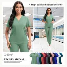 Hot Medical Scrubs Uniforms Doctor And Nurse Uniforms Quick-Dry Dental Clinic Surgery Suits Healthcare Services Nursing Set - 42109-Đen - Xem 7