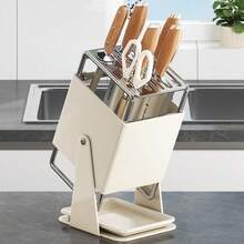 Knife Block, Knife Holder & Roll Bag - Cream - View 8