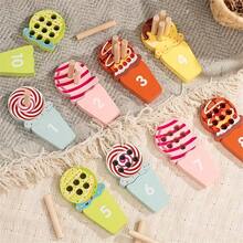 Palitos de Sorvete de Madeira com Números, Brinquedos de Correspondência de Números, Presentes de Natal/Halloween/Aniversário para Meninos e Meninas - Multicolorido - Visão 5