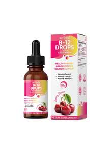 Vitamin B12 Liquid Drops - High Potency For Energy, Metabolism & Nerve Support, Cherry Flavor, - - - 查看 9