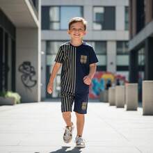 Boys' Stylish Summer Shirt And Shorts Set - Neblina azul - Ver 5