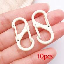 10pcs Colorful S Carabiner Clips Spring Loaded Quick Hook Keychain Backpack Bag Charm DIY Craft Accessories 14x33mm - Buckle - View 14