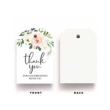100 piezas Etiquetas de regalo con forma de hoja, Etiquetas personalizadas de agradecimiento para recuerdos de boda, Decoración de empaque de regalo DIY - Tarjeta de Acción de Gracias - Ver 8