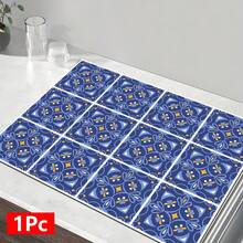1pc Bohemian Style Square Pattern Printed Absorbent Dish Drying Mat, Espresso Machine Countertop Absorbent Mat, Sink Drain Mat, Soft Faucet Absorbent Mat, Sink Cup Mat, Home Decor, Kitchen & Bathroom Accessories - Multicolor - View 16