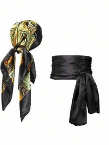 1-3件套万圣节新款缎面海盗头箍、腰带、毛毡骷髅眼罩，趣味角色扮演中世纪文艺复兴海盗服装配饰，化装舞会，圣诞派对魔术服装道具 - 彩色 - 查看 37