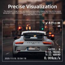 4-Channel 4K Dash Cam Front Rear Left Right, 3'' IPS Screen, Dual Lens, Night Vision, Loop Recording, 24H Parking Monitor, 5G WiFi, External GPS, G-Sensor, Motion Detection, Car Security Camera, Support 64GB TF Card - Upgraded Version:4-cH(WiFi+GPS)+64G Card - View 4