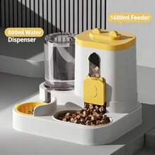 1pc Automatic Gravity Cat Water Dispenser, 2-In-1 Pet Food And Water Bowl, Self-Feeding Cats And Dogs Feeder - 800ml + 1600ml - View 10