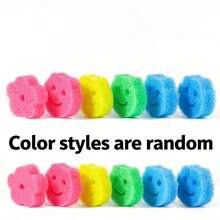 3pcs/1pc Multicolor Smiling Face Sponges, With Color Coded Surfaces (Pink, Yellow, Green, Blue), With Hanging Holes. This Versatile Household Cleaning Cloth Can Easily Meet Various Daily Cleaning Needs. - Face Sponge - View 7