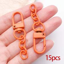 15pcs Colorful Lobster Claw Clasps For Keychains Colorful Metal Swivel Snap Hooks With Key Rings Swivel Clasps Snap Hooks Key Chain Clip Hook Flat Split Keychain Ring For DIY Crafts Accessories - Keychain - View 22