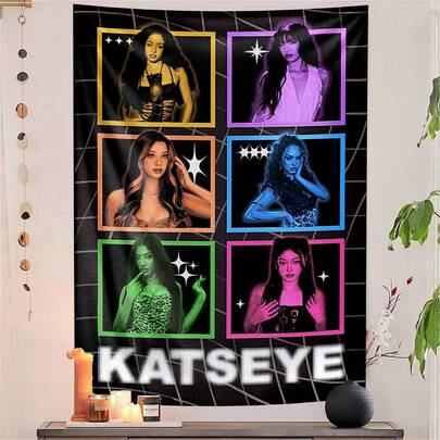 1 Tấm tranh treo tường nhóm nhạc KATSEYE K-Pop - Trang trí nhà cửa dành cho người hâm mộ, phong cách thẩm mỹ, hippie & boho - Trang trí nhà kiểu Boho cho phòng ngủ và phòng khách; Tranh treo tường nhiều màu sắc phù hợp cho phòng ngủ, phòng khách, ký túc xá và các bữa tiệc; Quà tặng tranh treo tường phong cách nghệ thuật hiện đại
