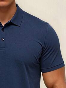 AHTELB 男士夏季 Polo 衫，短袖冰丝 Polo 衫，高品质薄款男士 Polo T 恤，健身服，男士 T 恤，男士礼物，男士上衣，男士钓鱼礼物，男士 T 恤，男装，男士服装，男士 T 恤，男士 T 恤，男士 T 恤，送给朋友、丈夫、男友的礼物 - 藏蓝色 - 查看 3