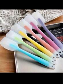 1/3/6pcs Silicone Spatula, Mini Silicone Scraper, Jam Scraper, Heat-Resistant Cream Scraper, Mixing & Baking Tool, Kitchen Essentials - Multicolor - View 1
