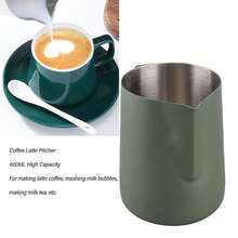 600ML Coffee Frothing Cup 304 Stainless Steel Milk Frother Jug Point Mouth Latte Art Pitcher With Inner Scale,Coffee Service Coffee Accessories - 600 - View 4